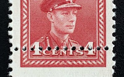 Canada #254 Unu 1943 4c George VI Misperf