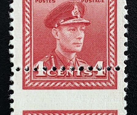 Canada #254 Unu 1943 4c George VI Misperf