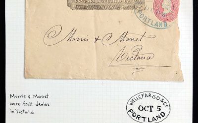 Wells Fargo 3c Portland/Victoria Cover to Morris & Monet, ex Wallace