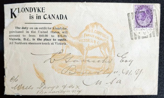 Victoria, B.C. 31 Jan 1899 2c Sq Circ Campbell Klondyke Outfitters Cover