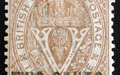 British Columbia #8 Fine+ Mint 1867 2c on 3d
