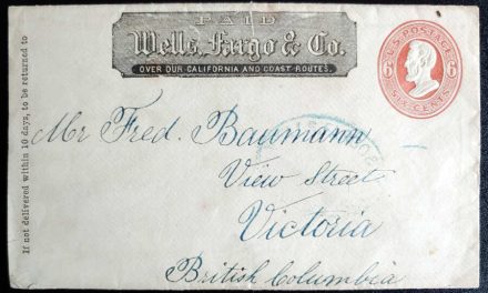 Wells Fargo 1870/71 6c San Francisco/Victoria Cover to Fred Baumann
