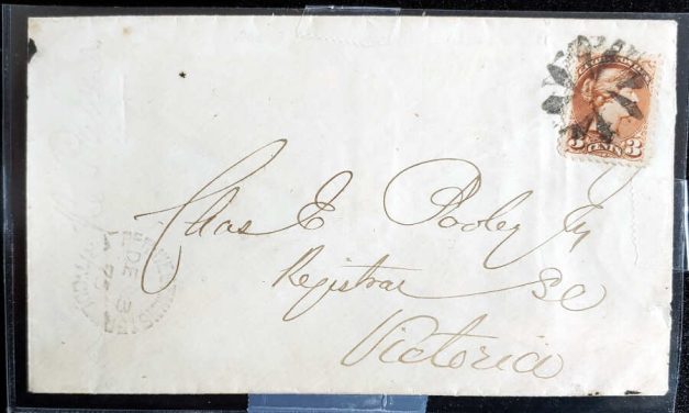 New Westminster, B.C. 3 Dec 1875 3c SQ Cover to Pooley in Victoria