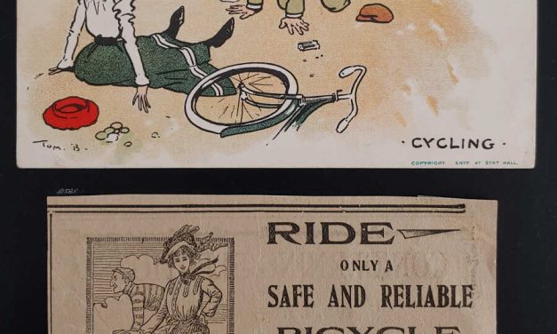 Victoria, B.C. 1904 colour Cycling Postcard etc, stamp