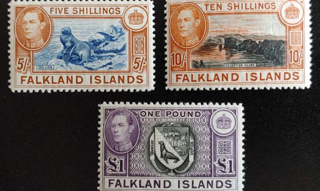 Falkland Islands #94-96 Mint 1938/46 George VI High Val trio