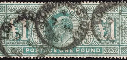 G.B. #142 7 Mar 1906 CDS Used Edward VII Pound