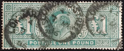 G.B. #142 7 Mar 1906 CDS Used Edward VII Pound