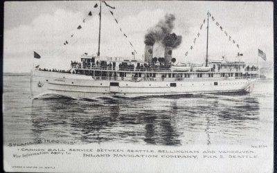S.S. Iroquois 14 Dec 1908 2c Inland Navigation Co. Postcard