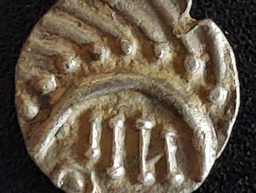 Anglo Saxon AD 695-740 .90g Vico type series E Porcupine Silver Sceat