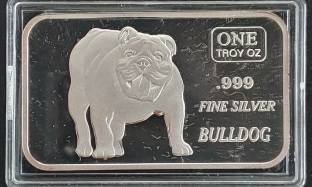 Bulldog .999 fine Silver Ounce Art Bar