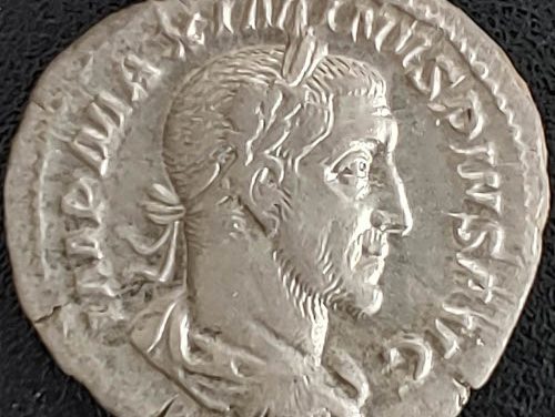 Maximinus I AD 235-238 2.09g Silver Denarius w/ Fides etc