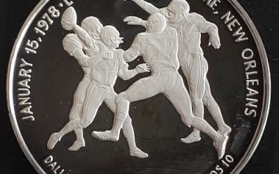 Super Bowl XII Proof 1978 Cowboys/Broncos 60g Silver Medallion