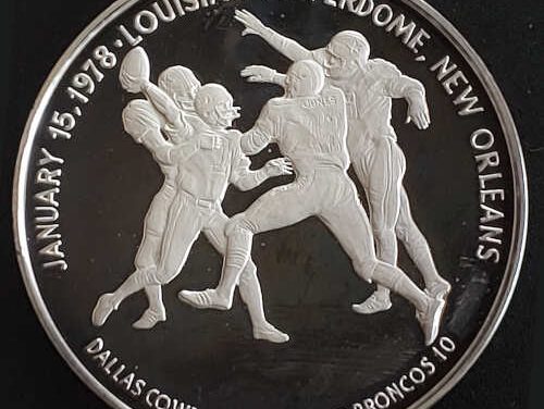 Super Bowl XII Proof 1978 Cowboys/Broncos 60g Silver Medallion
