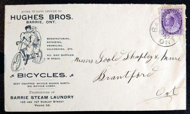 Canada #76 27 Feb 1899 2c Hughes Bros Bicycles Cover, ex Wellburn