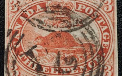 Canada #4 VF Montreal numeral 21 Used 1852 3d Beaver