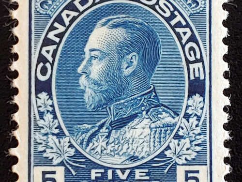 Canada #111 VF Mint 1914 5c Admiral shade