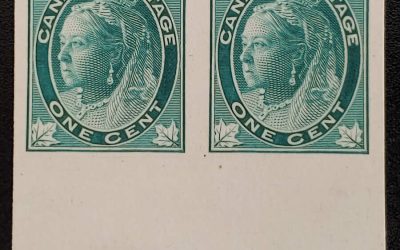 Canada #67P VF 1897 1c QV Leaf Plate Proof Pair, 471 made
