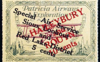Patricia Airways #CL28i VF Mint 1926 5c on 10c Violet Plane