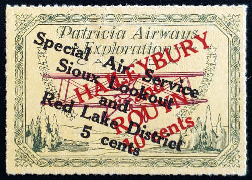 Patricia Airways #CL28i VF Mint 1926 5c on 10c Violet Plane