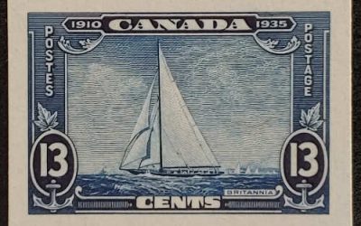 Canada #216P VF 1935 13c Royal Yacht Plate Proof, 400 made