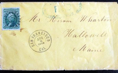 Victoria, V.I. Paid Blue oval mixed franked 1 Apr 1863 Cover, ex Wallace