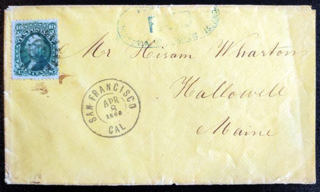Victoria, V.I. Paid Blue oval mixed franked 1 Apr 1863 Cover, ex Wallace