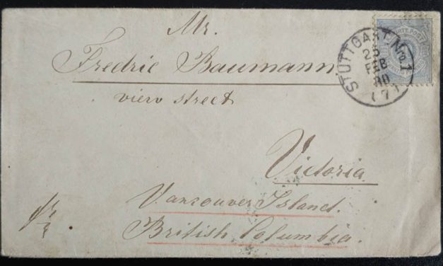 Victoria, B.C. 29 Mar 1880 incoming 20pf Cover, ex Greene, Wellburn