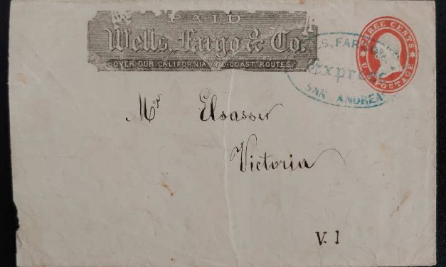 Wells Fargo San Andreas Express Cover to Victoria, B,C. reduced