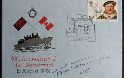 Patrick Porteous, VC signed 19 Aug 1982 15.5p Dieppe Raid Cover