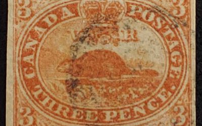 Canada #4iv VF Used 1852/1857 3d Thin Oily Paper