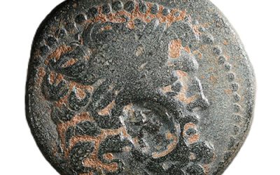 Antioch 48/47 BC 23mm AE Tetrachalkon w/ Cleopatra VII and Zeus