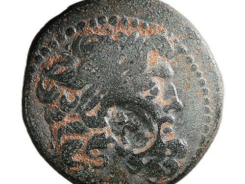 Antioch 48/47 BC 23mm AE Tetrachalkon w/ Cleopatra VII and Zeus