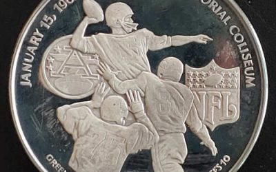Super Bowl I Proof Green Bay/Kansas 60g Silver Medal