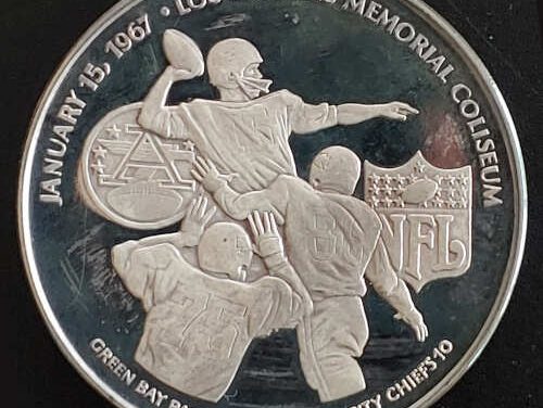 Super Bowl I Proof Green Bay/Kansas 60g Silver Medal