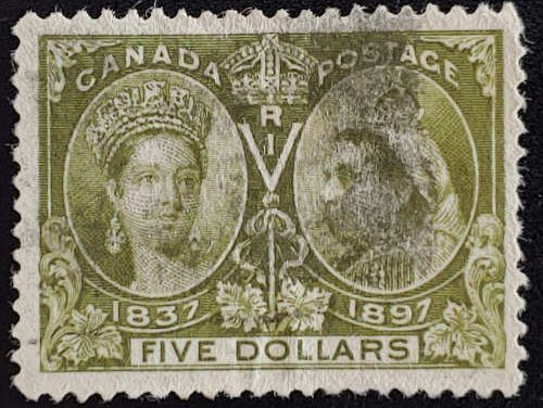 Canada #65 F/VF Used 1897 $5 Jubilee