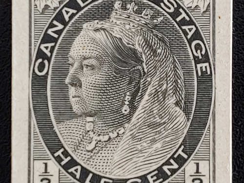 Canada #74P VF 1898 1c QV Numeral Plate Proof