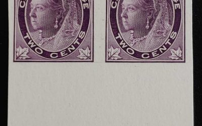 Canada #68P VF 1897 2c QV Leaf Plate Proof Pair, 667 made