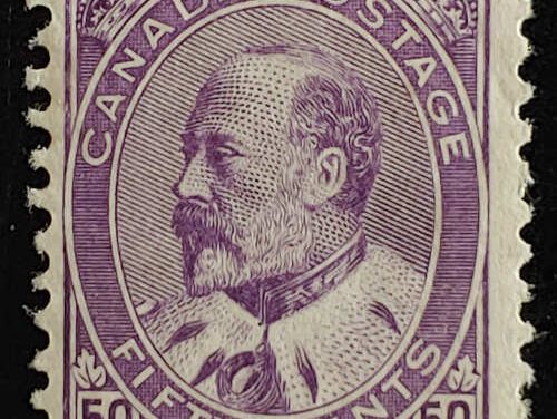 Canada #95 F/VF Mint HR 1908 50c Edward VII