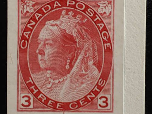 Canada #78P 1898 3c QV Numeral Plate Proof