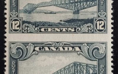 Canada #156c VFNH 1929 1c Perf by Imperf Pair, 250 made