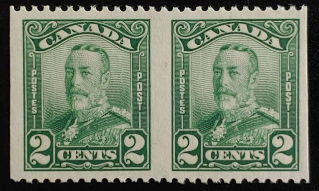 Canada #150d VF Mint 1929 2c Perf by Imperf Pair, 250 made