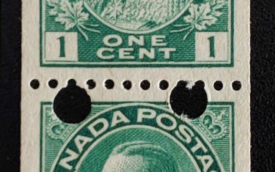 Canada #131iv VF 1 NH 1918 1c Toronto Experimental Coil Pair