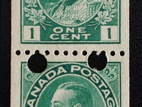 Canada #131iv VF 1 NH 1918 1c Toronto Experimental Coil Pair