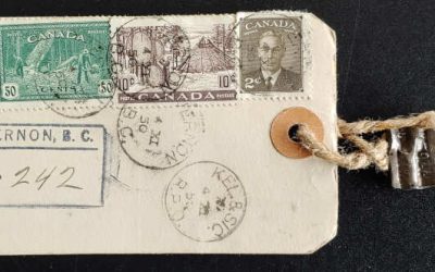 Canada #272-3 4 Nov 1950 $1.72 Registered Vernon Bank Tag