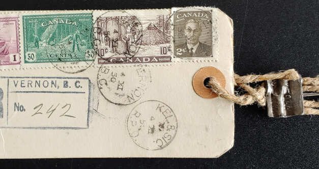 Canada #272-3 4 Nov 1950 $1.72 Registered Vernon Bank Tag