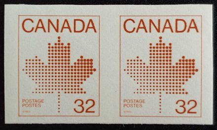 Canada #951a VFNH 1983 32c Maple Leaf Imperforate Pair