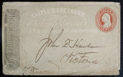 Castle & Freeborn, Wells Fargo 3c Sfr/Victoria Cover to Hibbens Books