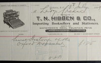T.N. Hibben 3 Jul 1899 Victoria, B.C. Lady Crease 8×4.5″ Receipt