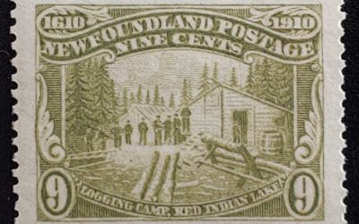 Newfoundland #100 VFNH 1911 9c Logging selected for centering
