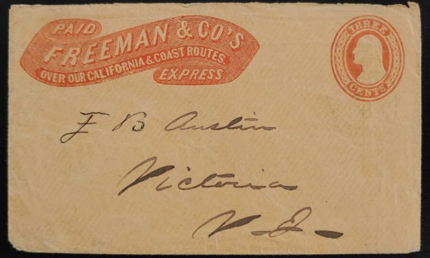 Freeman & Co. 1859 Paid 3c San Francisco/ Victoria Express Cover